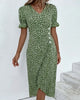 Women’s Wrap Midi Dress with Side Button Closure