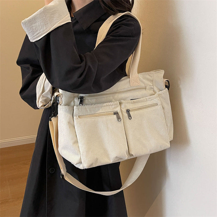 Trendy Corduroy Shoulder Bag – VelvetVogue