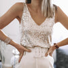 Women’s Sleeveless V-neck Sequin Top for Summer