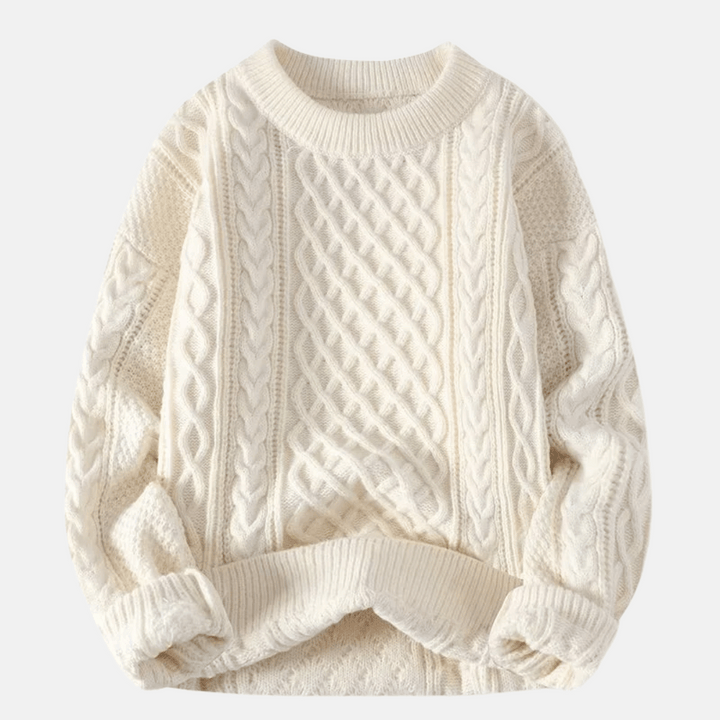 Men’s Solid Color Knitted Winter Sweater