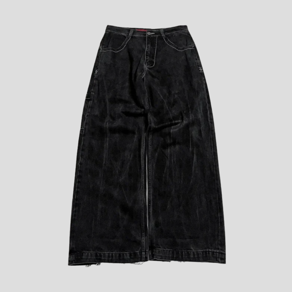Black High-Waist Baggy Jeans