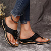 Women’s Wedge Sandals with Floral Upper and Open Toe