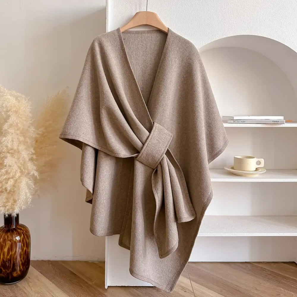 Elegant Wind-resistant Shawl Coat for Women