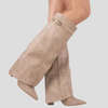Tall Boots with Flap & Block Heel