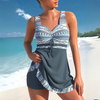 Women's Aztec Print Ruched Tankini Swimdress