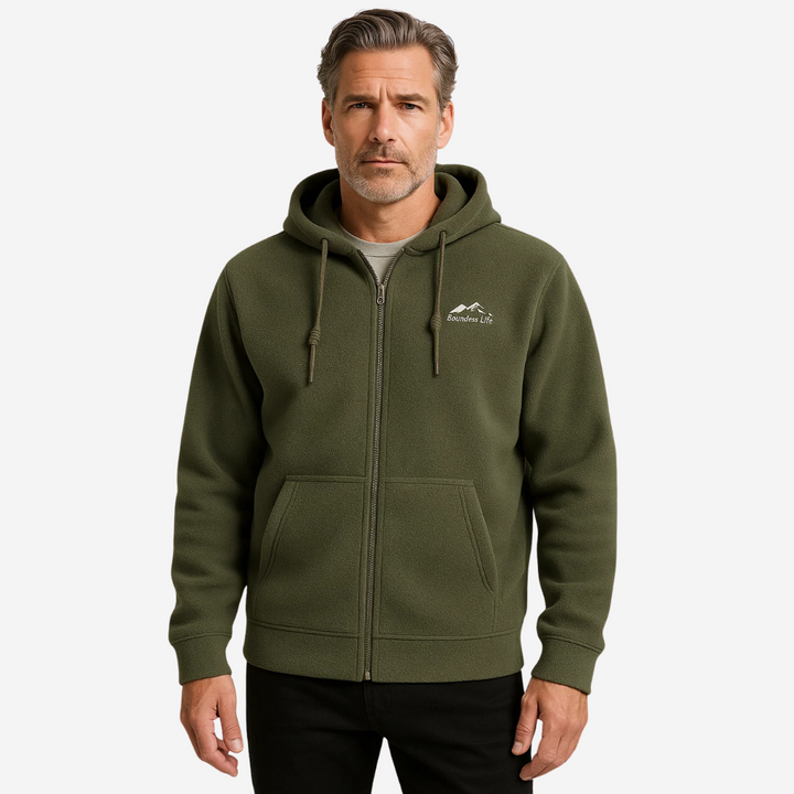 Men's Hooded Zip-Up Fleece Jacket – Sören