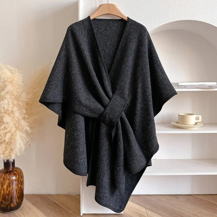 Elegant Wind-resistant Shawl Coat for Women