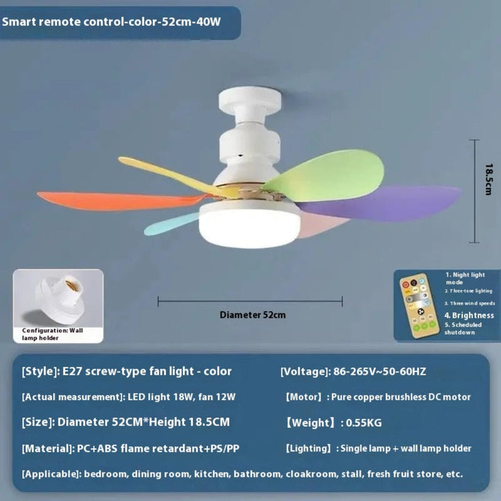 E27 Base LED Ceiling Fan Light With Remote Control