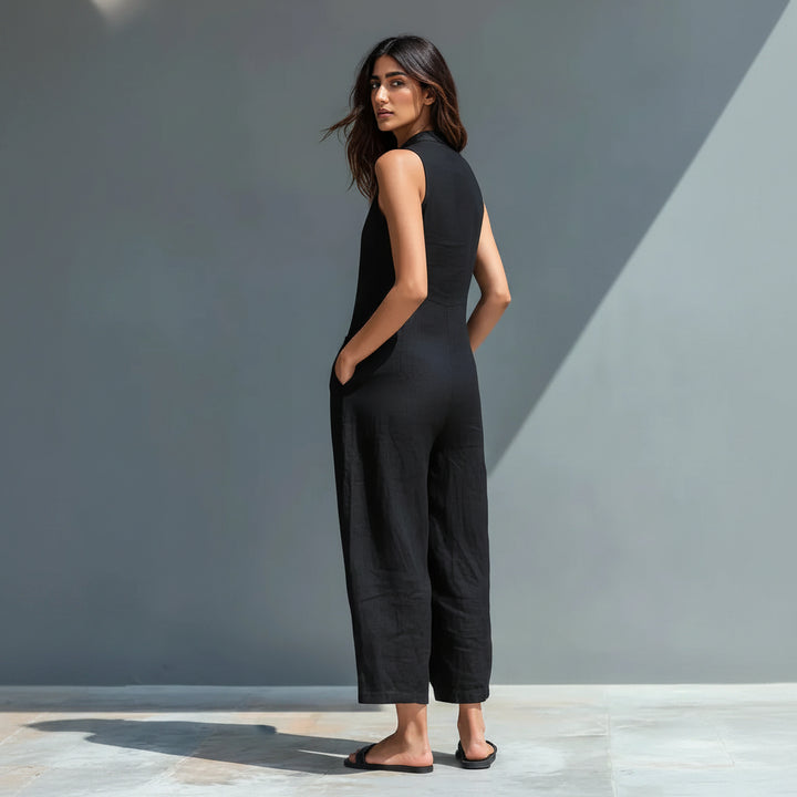 V-Neck Pocket Jumpsuit
