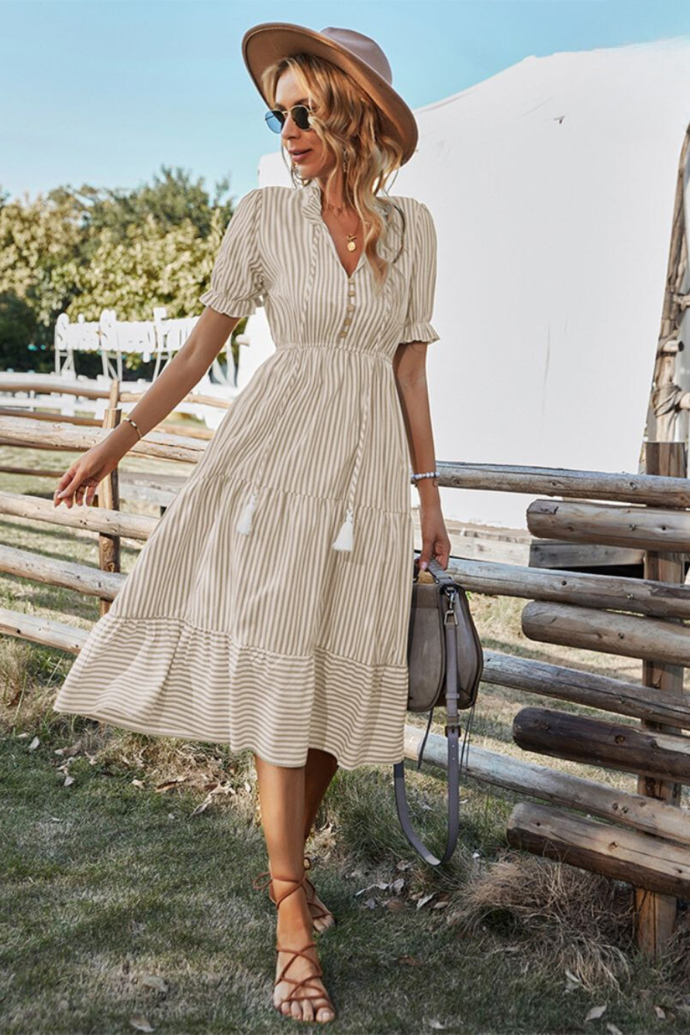 Women’s Midi-Length Striped Dress