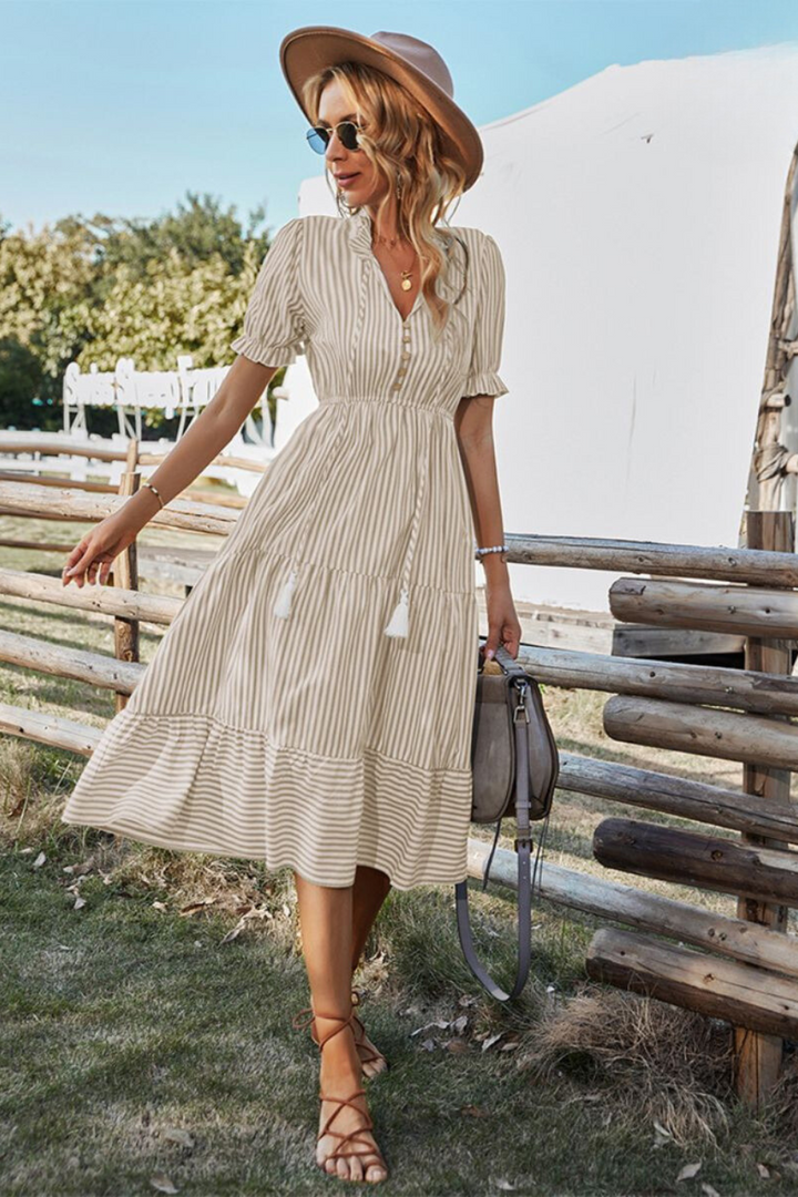 Women’s Midi-Length Striped Dress