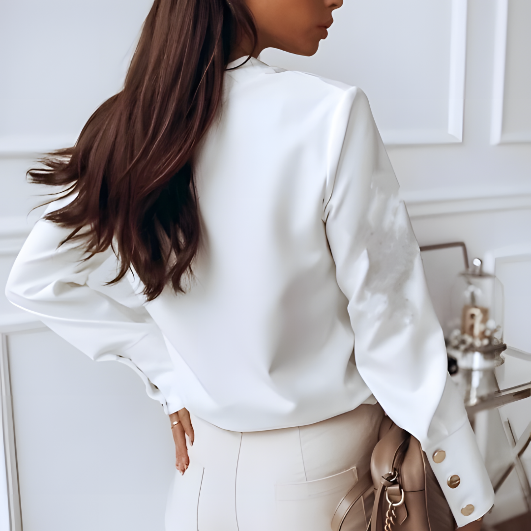 Women’s Long-Sleeved Shirt with Button Placket