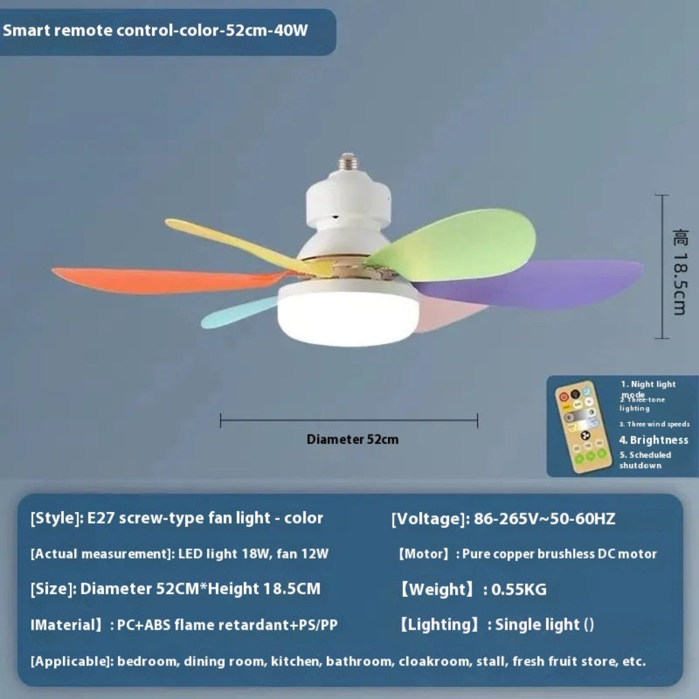E27 Base LED Ceiling Fan Light With Remote Control