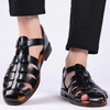 Men’s Summer Vegan Leather Sandals with Multiple Straps and Buckle Closure