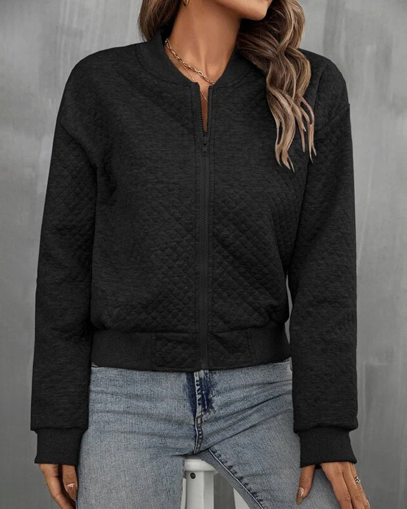 Summer Bomber Jacket with Zipper for Women