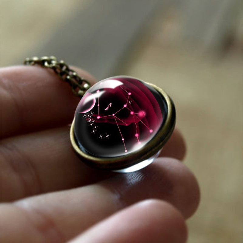 Glass 12 Zodiac Sign Protection Pendant – Sofia