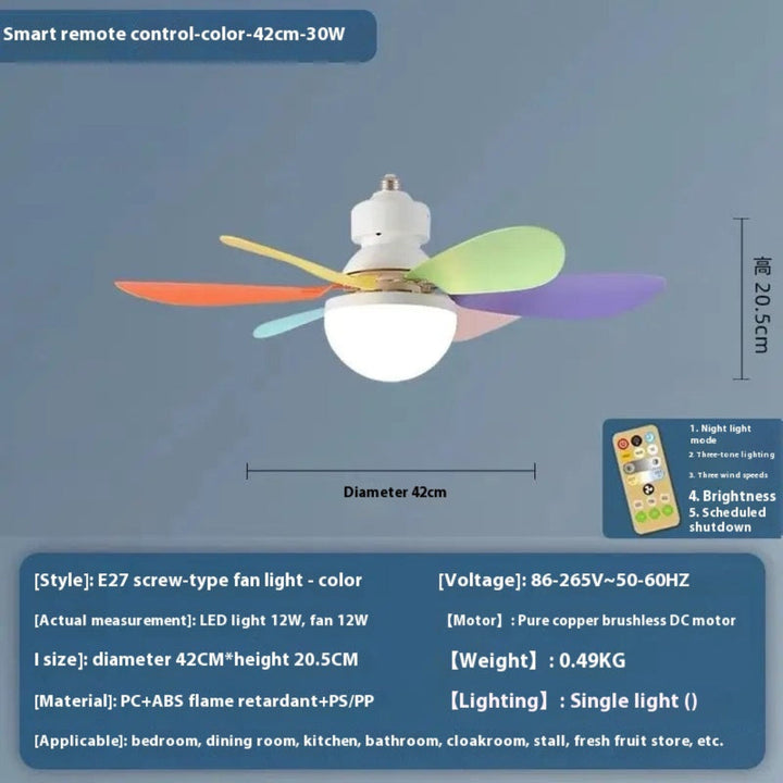E27 Base LED Ceiling Fan Light With Remote Control