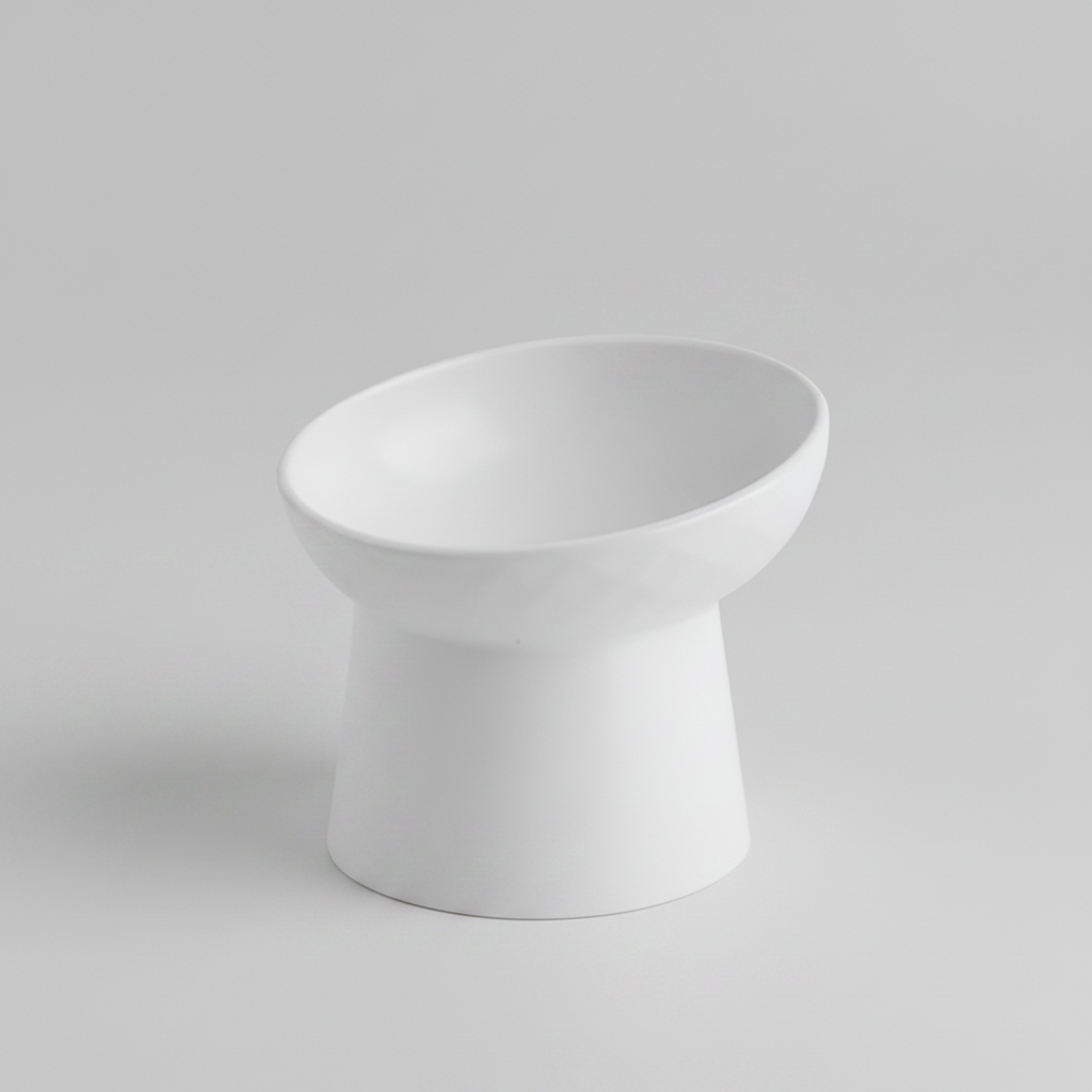 Nordic Style Tilted Ceramic Cat Bowl