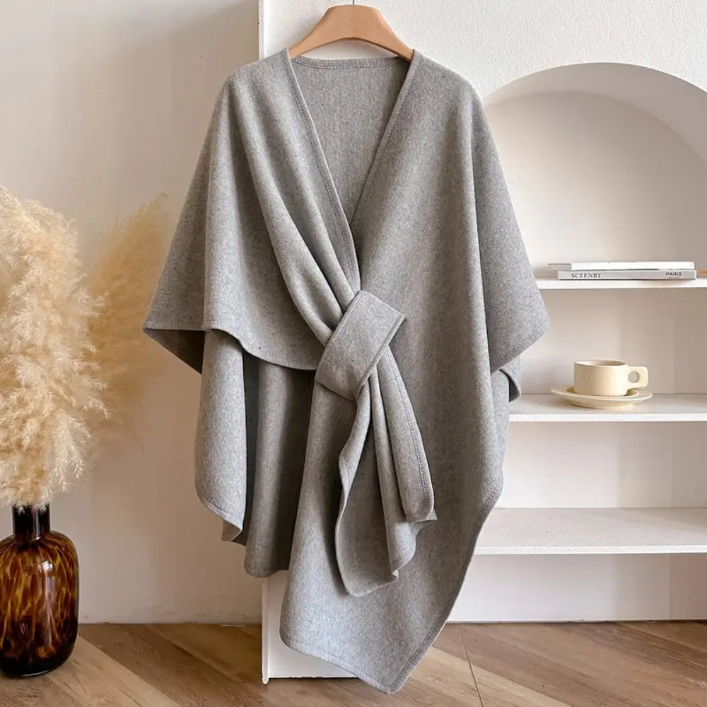 Elegant Wind-resistant Shawl Coat for Women