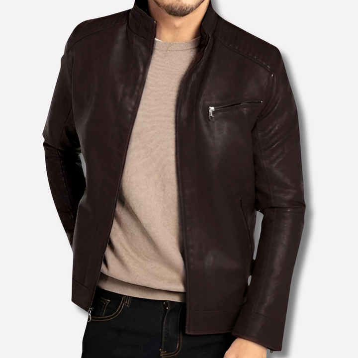 Men’s Wind-Resistant Leather Jacket