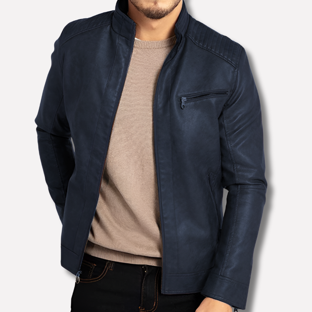 Men’s Wind-Resistant Leather Jacket