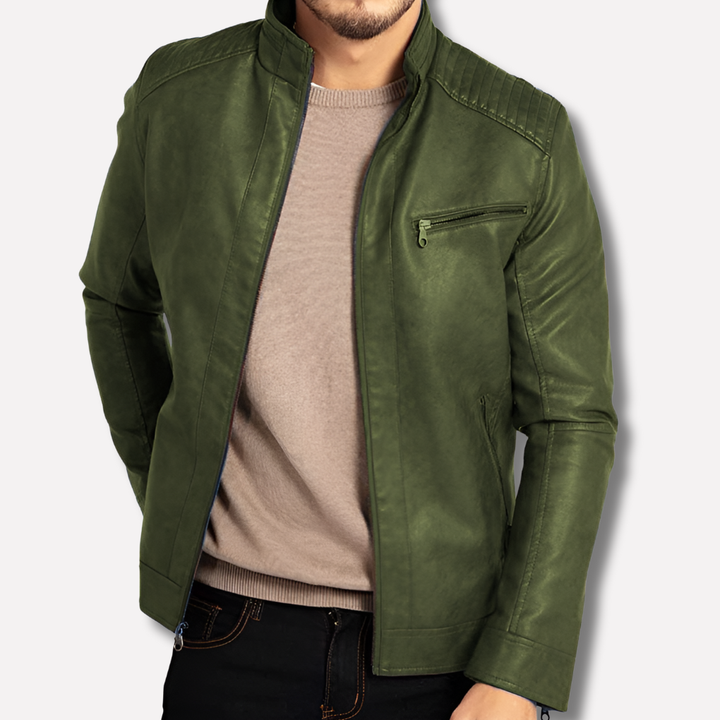 Men’s Wind-Resistant Leather Jacket