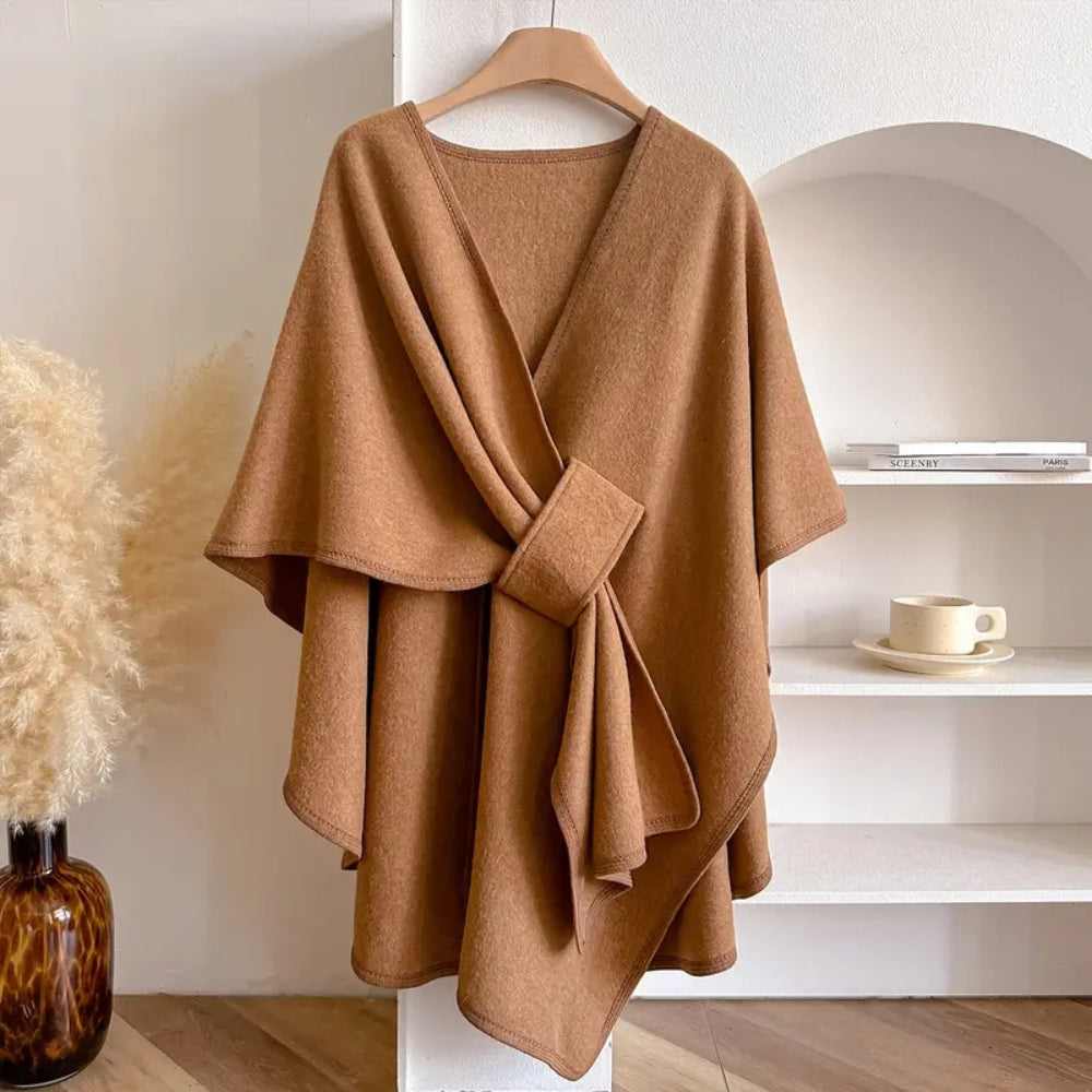 Elegant Wind-resistant Shawl Coat for Women