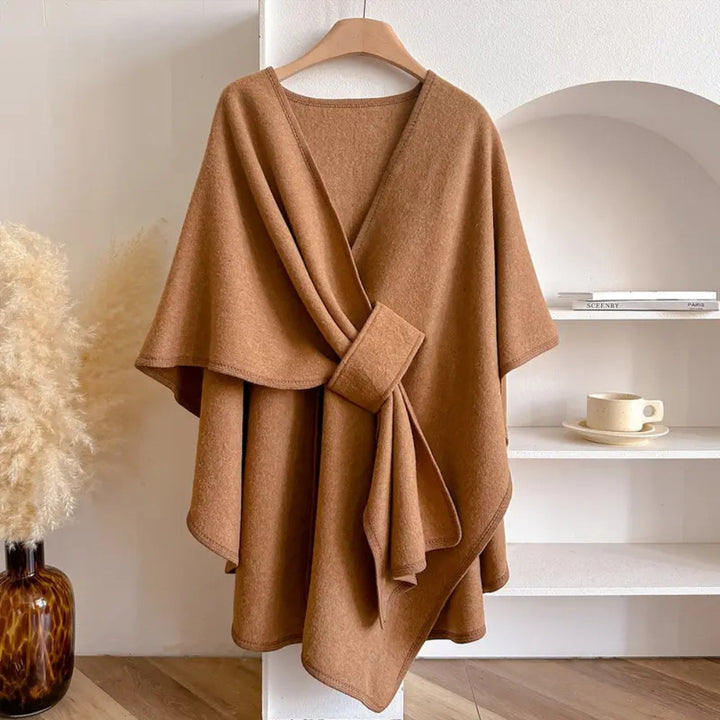 Elegant Wind-resistant Shawl Coat for Women