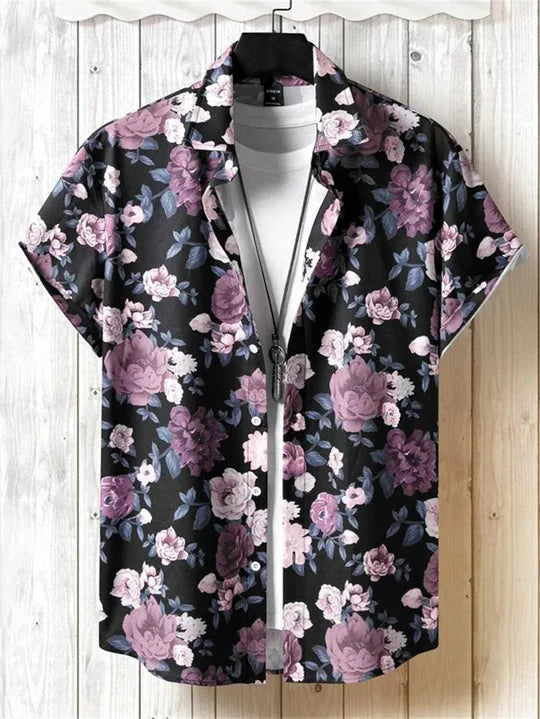 3D Flower Print Hawaiian Shirt Vibrant Style for Laid-Back Days