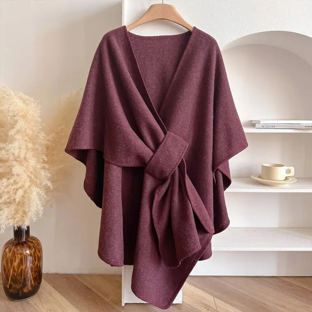 Elegant Wind-resistant Shawl Coat for Women