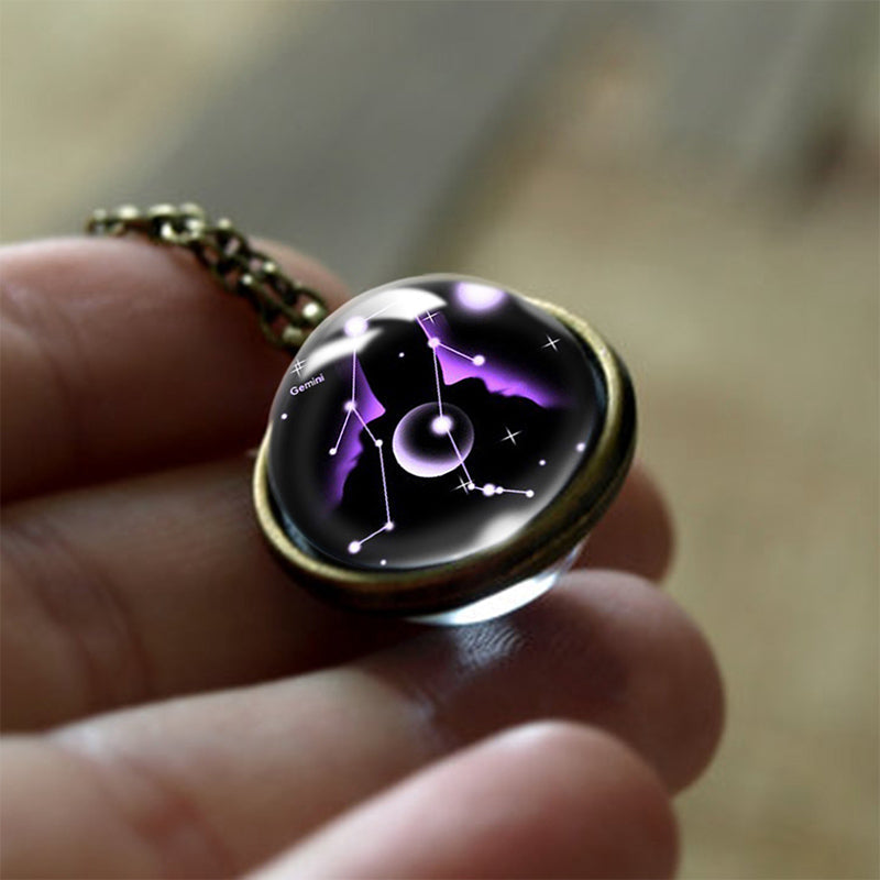 Glass 12 Zodiac Sign Protection Pendant – Sofia