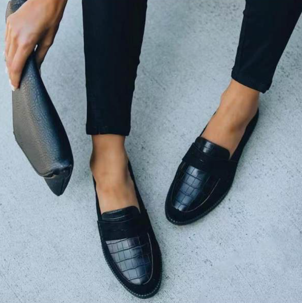 Women's Black Loafers – Elara