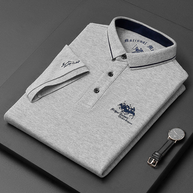 Men’s Short-Sleeved Polo Shirt with Knit Finish