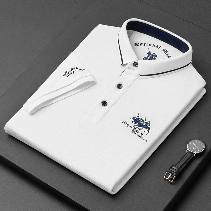 Men’s Short-Sleeved Polo Shirt with Knit Finish