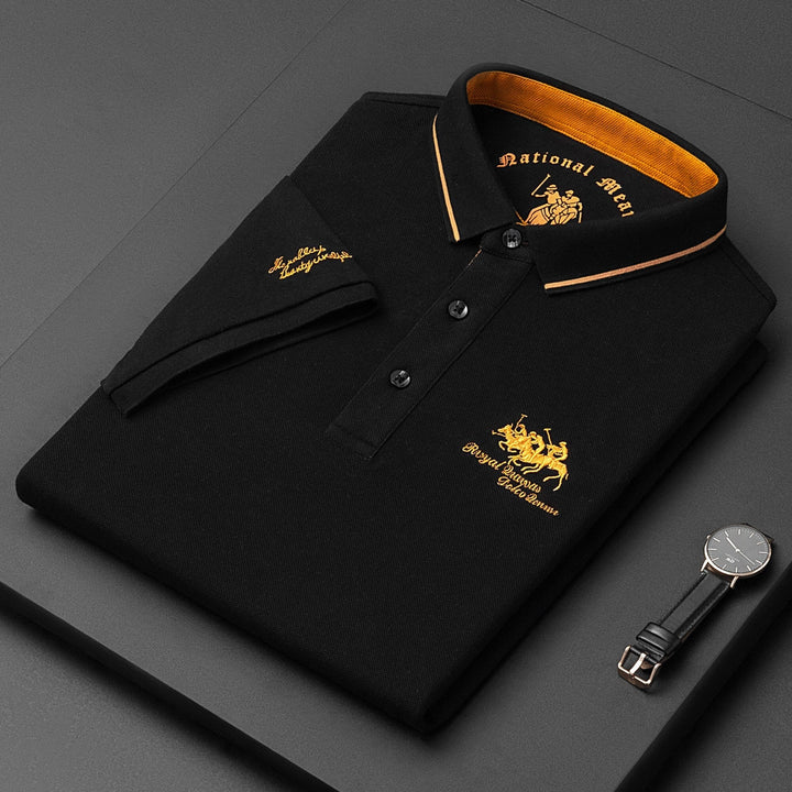 Men’s Short-Sleeved Polo Shirt with Knit Finish