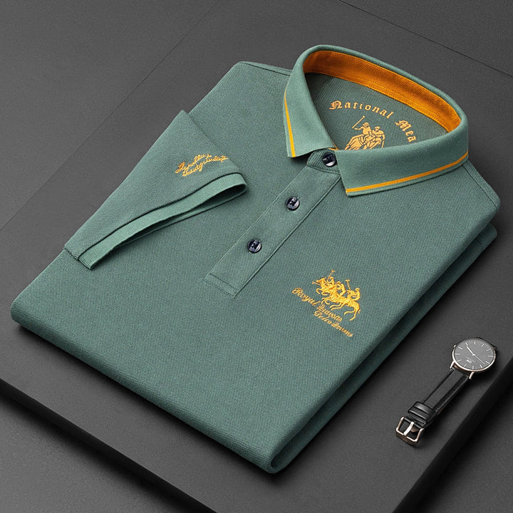 Men’s Short-Sleeved Polo Shirt with Knit Finish