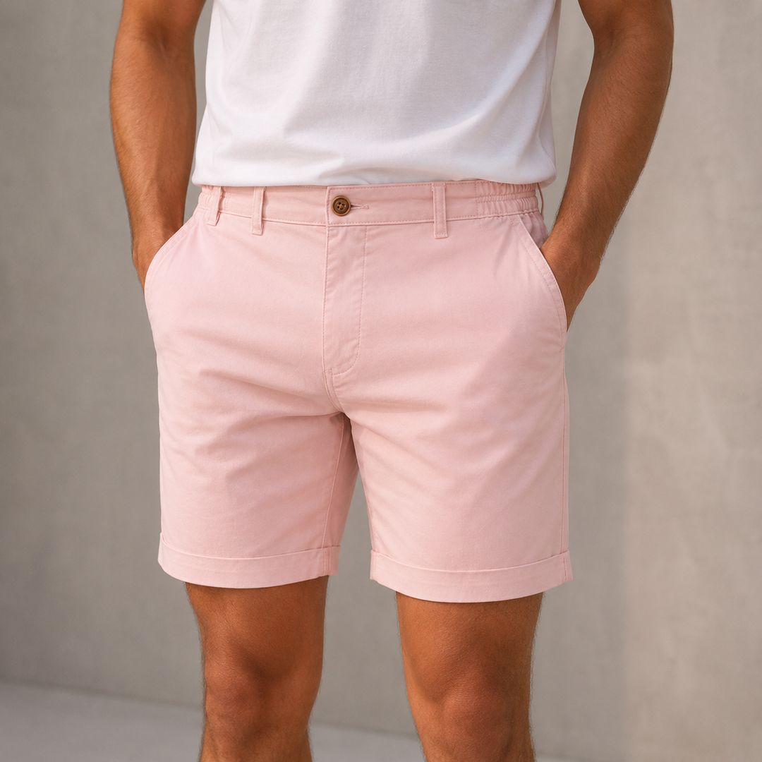 Men's Tailored Summer Shorts – Lightweight Polyester Twill, Relaxed Fit
