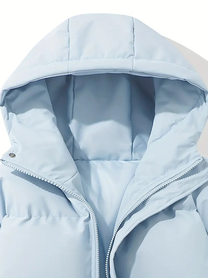 Women’s padded winter jacket with high collar and full zip