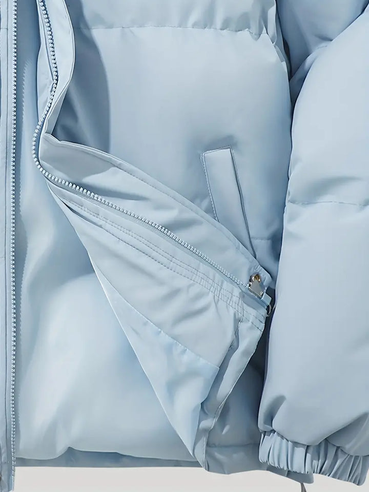 Women’s padded winter jacket with high collar and full zip
