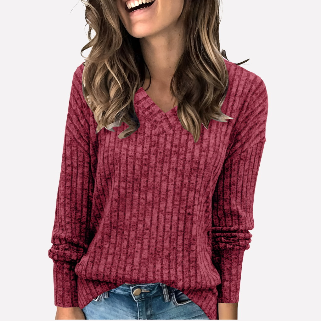 Women’s V-Neck Long Sleeve Top