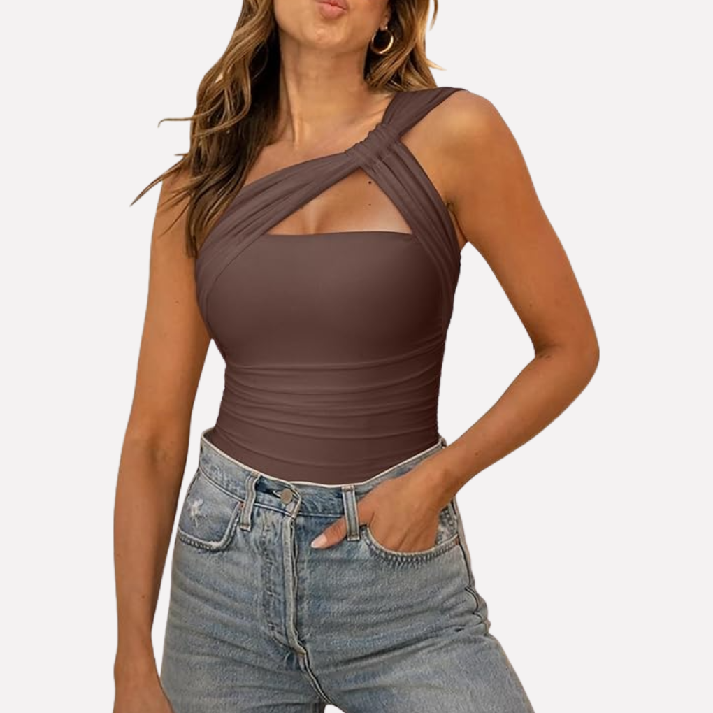 Women’s Asymmetrical One‑Shoulder Bodysuit