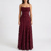 Floral Lace Maxi Evening Dress