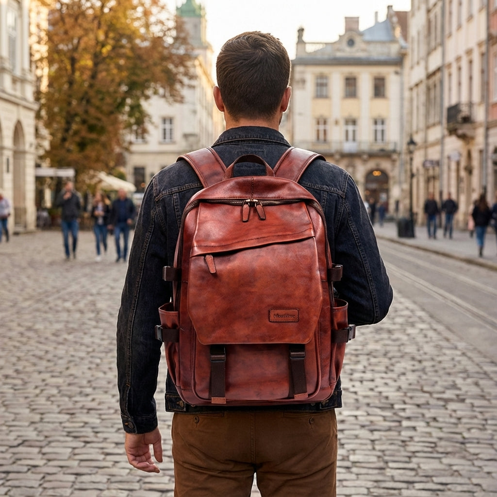 Handcrafted Cowhide Leather Backpack – Vintora
