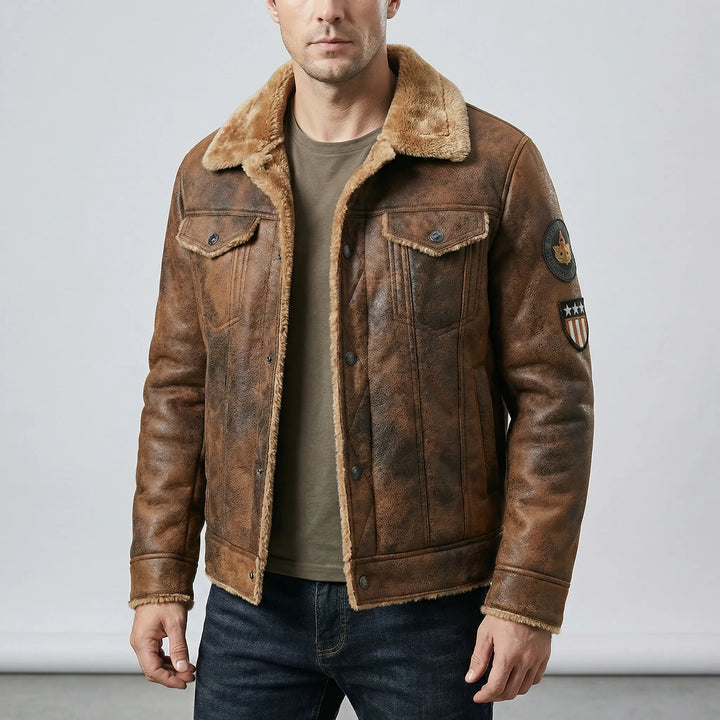 Men's Classic-Style Biker Jacket - Mio