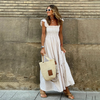Women’s Checked Midi Dress with Tiered Skirt