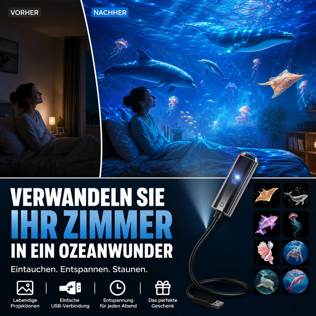Star Projector Night Light with 10 Interchangeable Slides, USB Powered