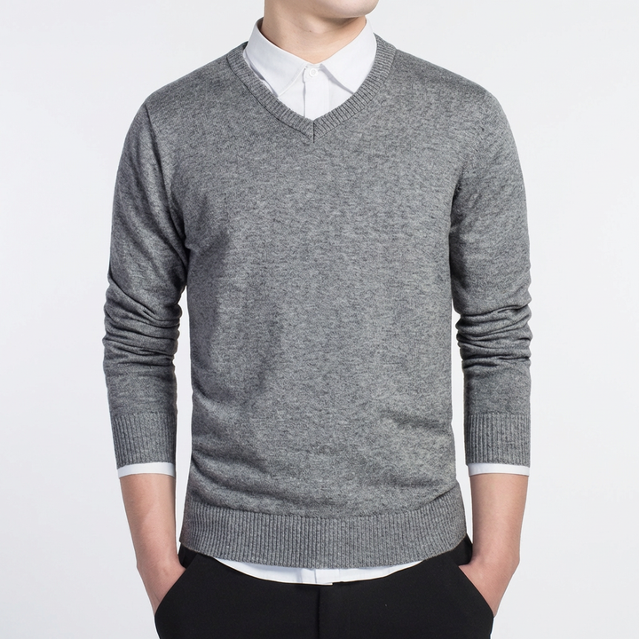 Men’s V-Neck Cotton Sweater