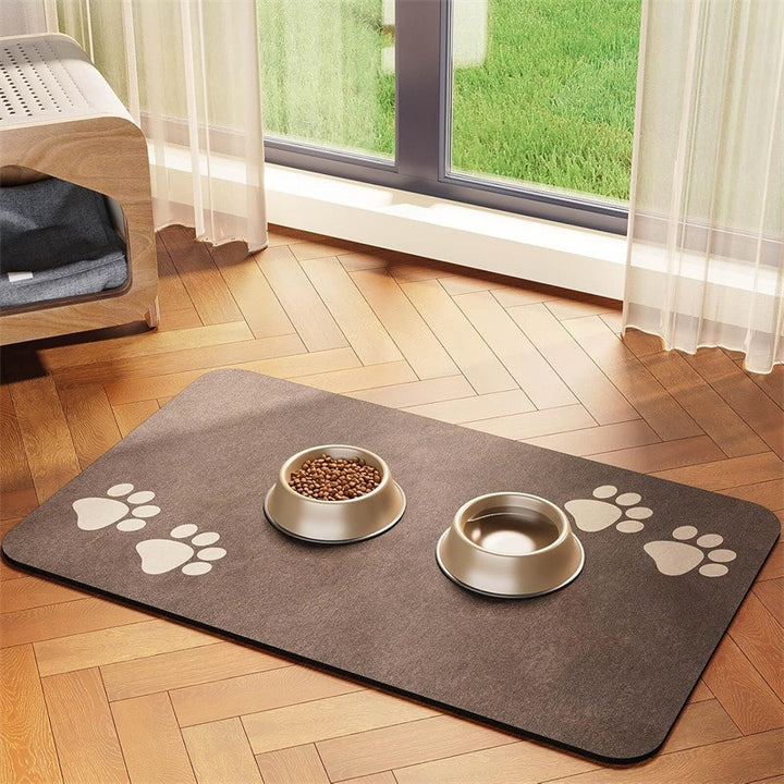 Pet Feeding Mat-Absorbent Pet Placemat for Food and Water Bowl