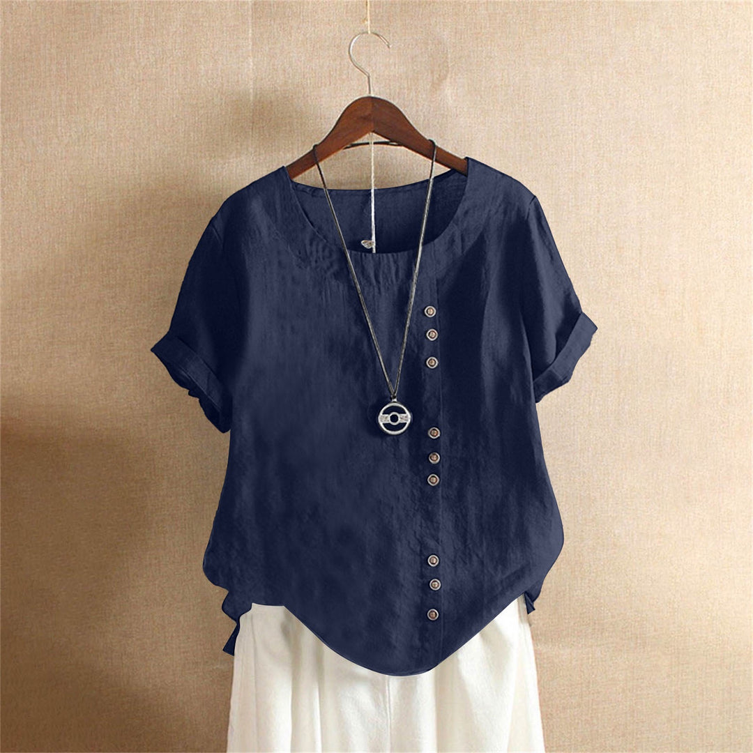 Women's Crew Neck Rolled-Sleeve Shirt