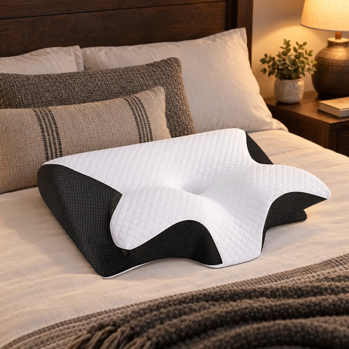 Contoured Orthopedic Pillow for Back Sleepers